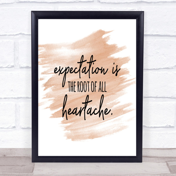 Expectation Quote Print Watercolour Wall Art