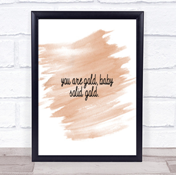 Gold Baby Quote Print Watercolour Wall Art
