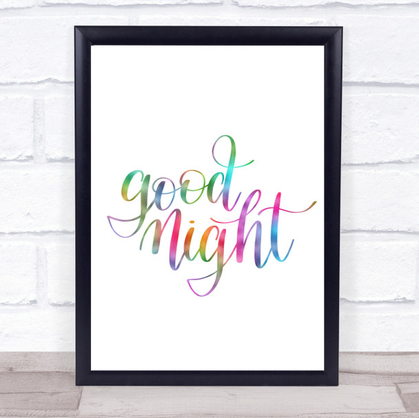 Goodnight Rainbow Quote Print