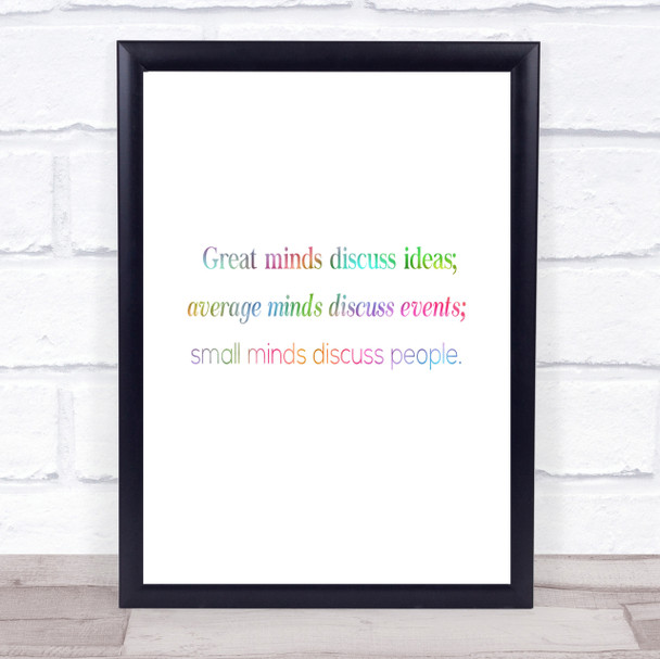 Great Minds Rainbow Quote Print