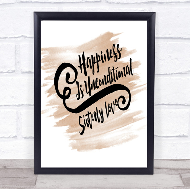 Happiness Is Quote Print Watercolour Wall Art