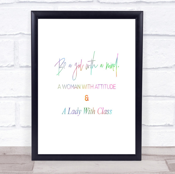 Lady With Class Rainbow Quote Print