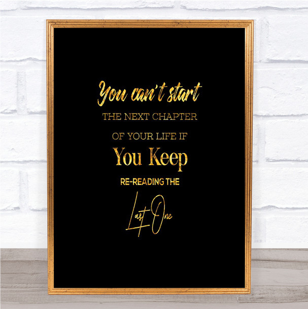 Last One Quote Print Black & Gold Wall Art Picture