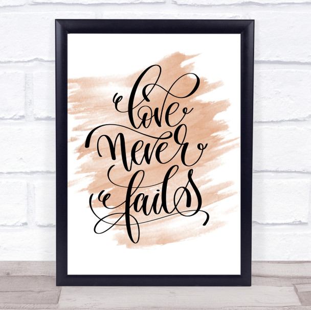 Love Fail Quote Print Watercolour Wall Art