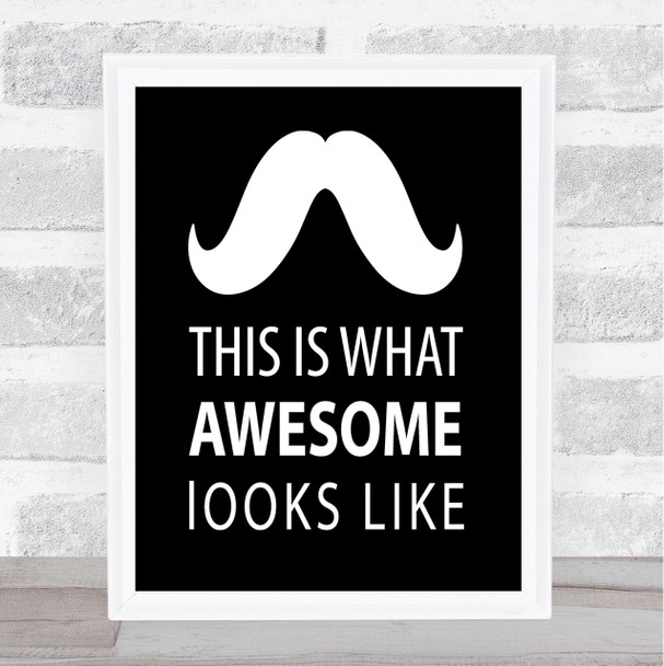 Mustache Quote Print Black & White