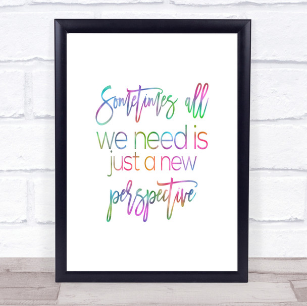 New Perspective Rainbow Quote Print