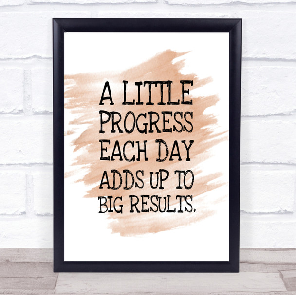 Progress Each Day Quote Print Watercolour Wall Art