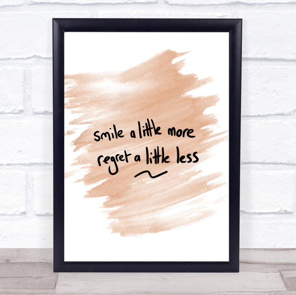 Regret Less Quote Print Watercolour Wall Art