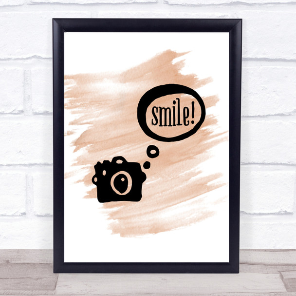 Smile Camera Quote Print Watercolour Wall Art