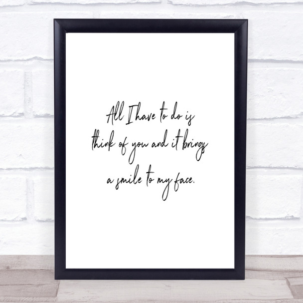 Smile To My Face Quote Print Poster Typography Word Art Picture