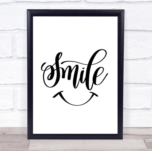 Smile Quote Print Poster Typography Word Art Picture