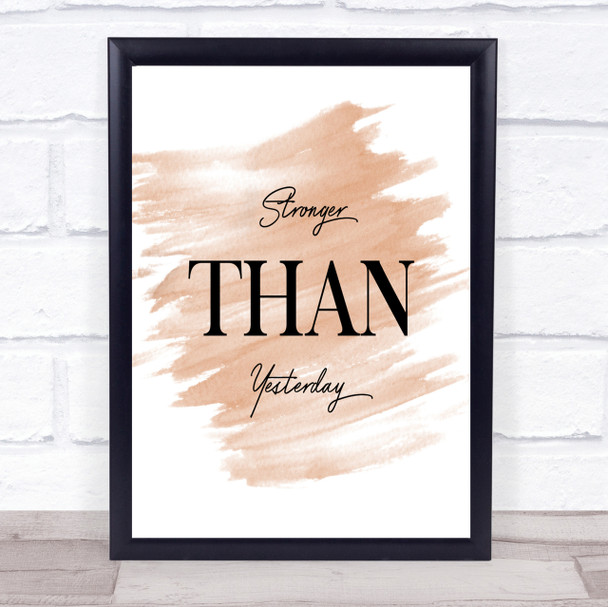 Stronger Quote Print Watercolour Wall Art