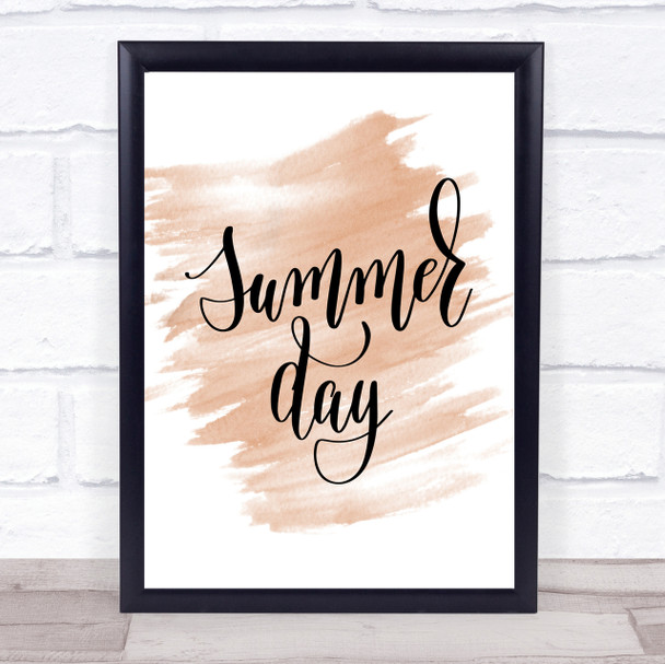 Summer Day Quote Print Watercolour Wall Art
