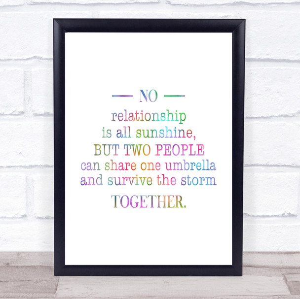 Survive The Storm Rainbow Quote Print