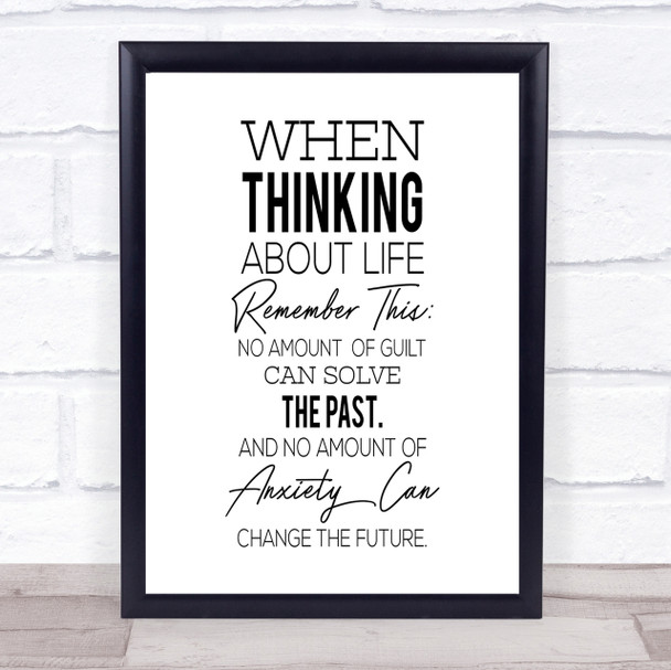 Thinking About Life Quote Print Poster Typography Word Art Picture