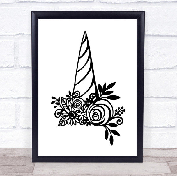 Unicorn Horn Quote Print Poster Typography Word Art Picture