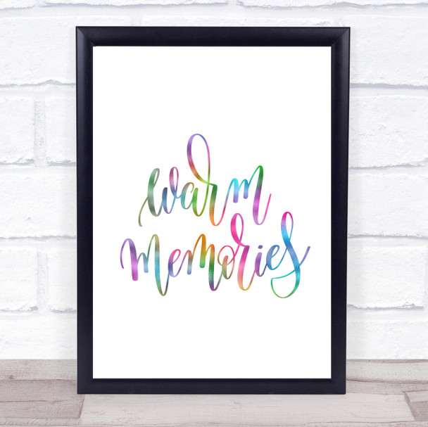 Warm Memories Swirl Rainbow Quote Print