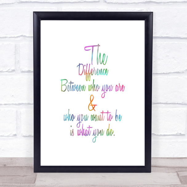 Who You Are Rainbow Quote Print