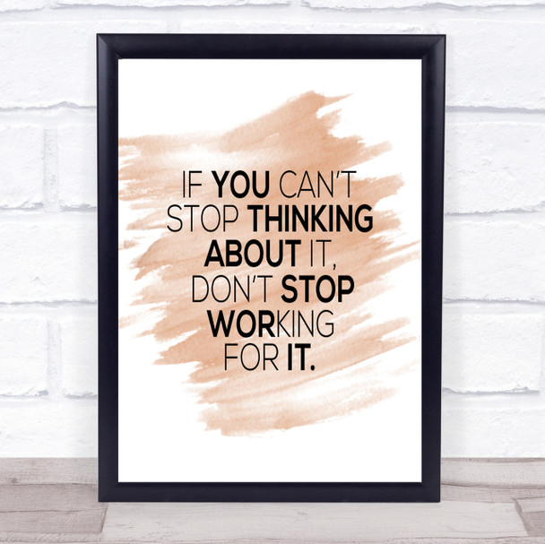 Working For It Quote Print Watercolour Wall Art