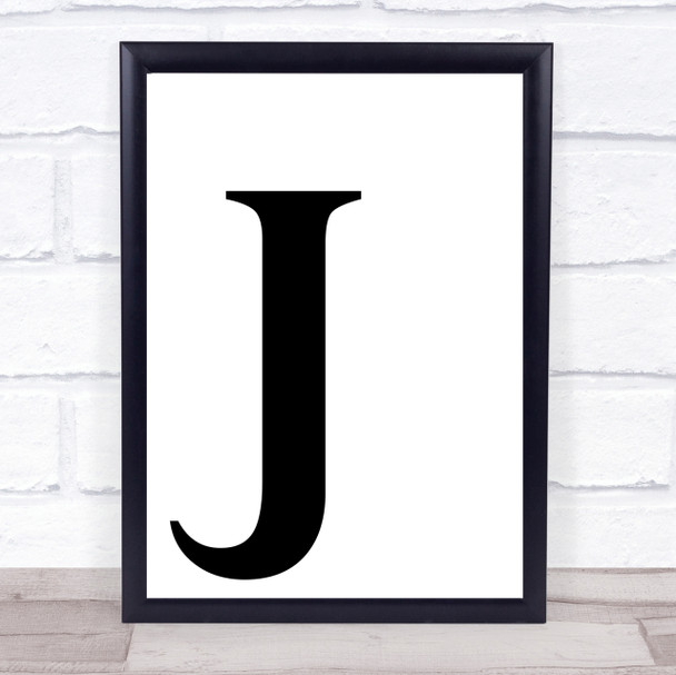 Initial Letter J Quote Wall Art Print