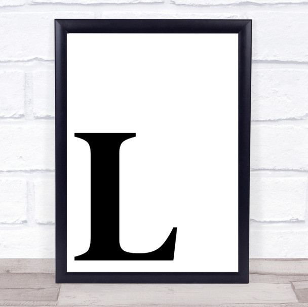 Initial Letter L Quote Wall Art Print