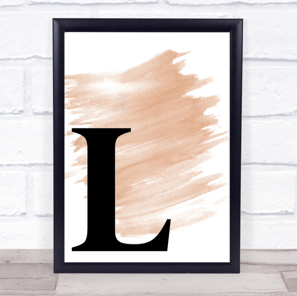 Watercolour Initial Letter L Quote Print