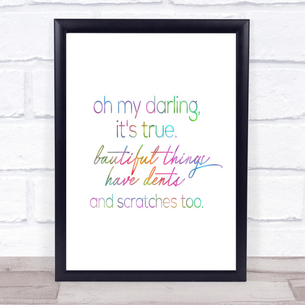 Oh My Darling Rainbow Quote Print
