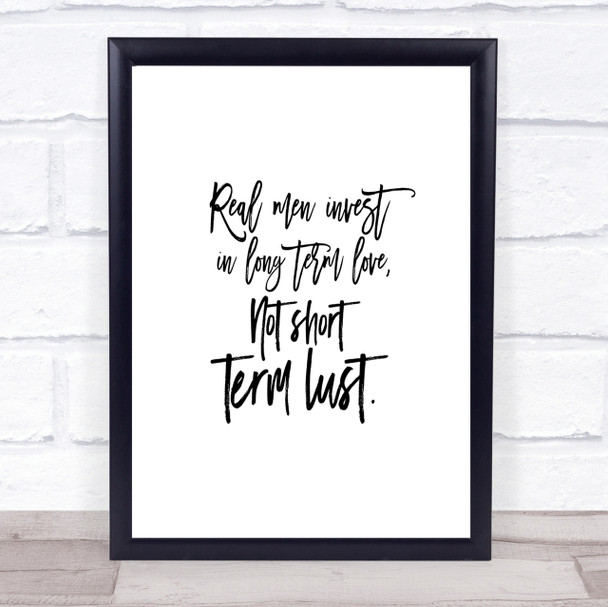 Short Term Lust Quote Print Poster Typography Word Art Picture