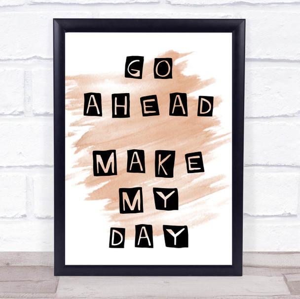 Watercolour Clint Eastwood Go Ahead Make My Day Movie Quote Print