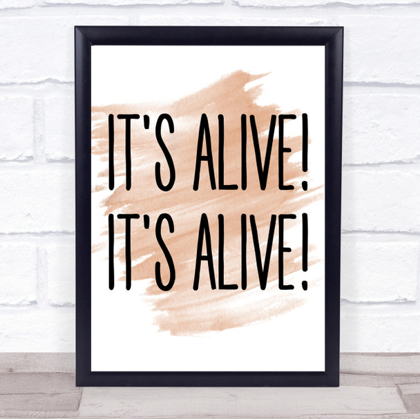 Watercolour It's Alive! It's Alive! Frankenstein Quote Print