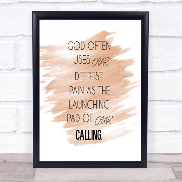 God Often Uses Quote Print Watercolour Wall Art