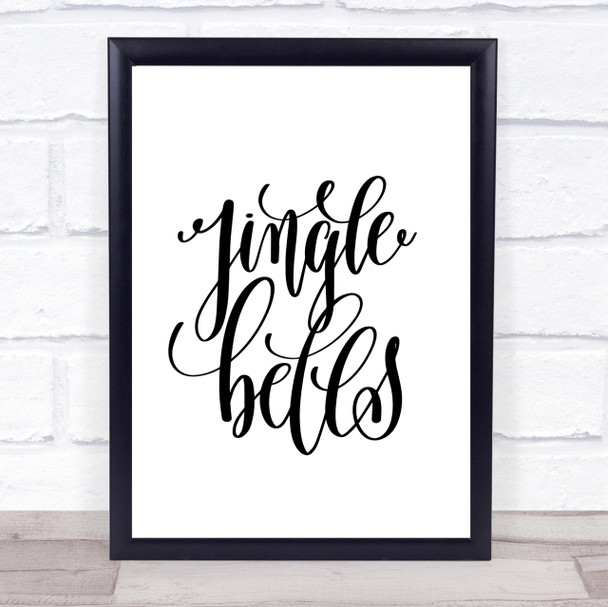 Christmas Jingle Bells Quote Print Poster Typography Word Art Picture
