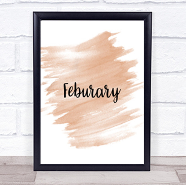 February Quote Print Watercolour Wall Art