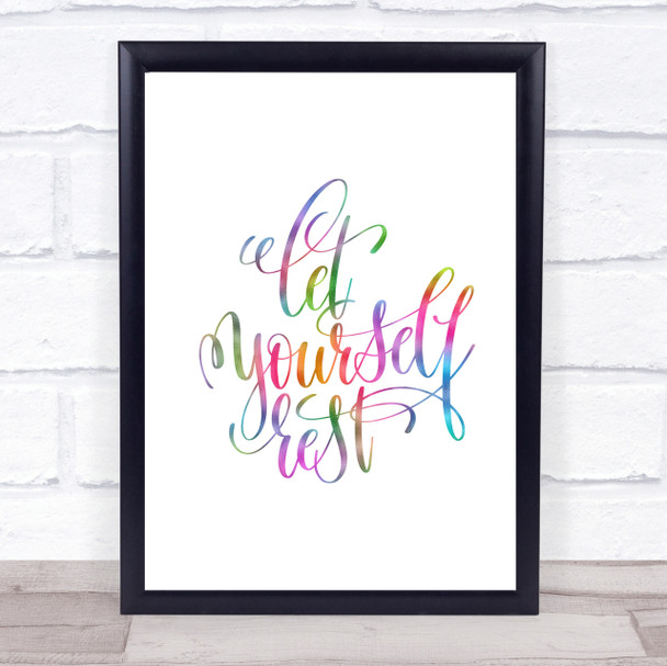 Let Yourself Rest Rainbow Quote Print