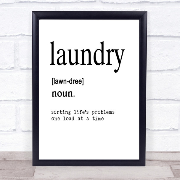 Word Definition Laundry Quote Print Poster Typography Word Art Picture