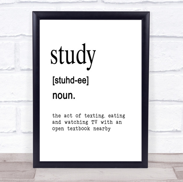 Word Definition Study Quote Print Poster Typography Word Art Picture