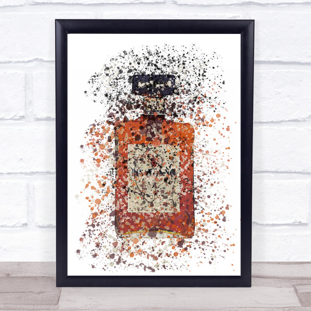 Watercolour Splatter Almond Liqueur Bottle Wall Art Print