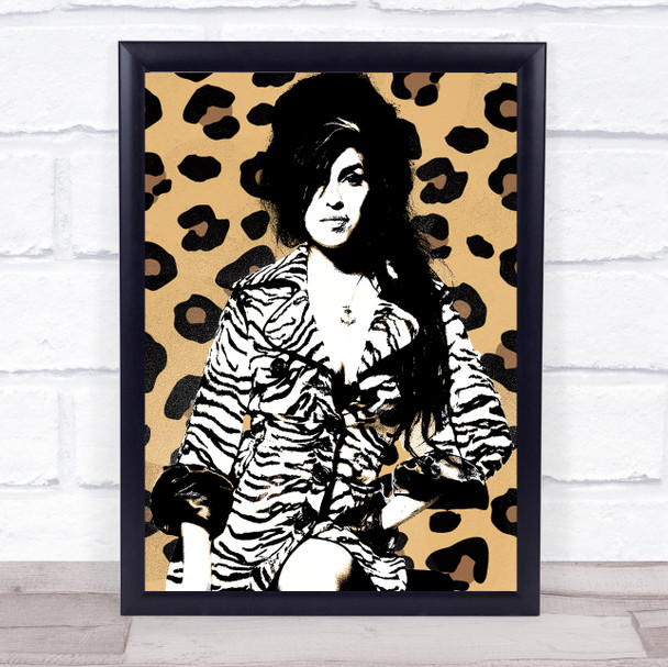 Amy Winehouse Leopard Print Funky Framed Wall Art Print