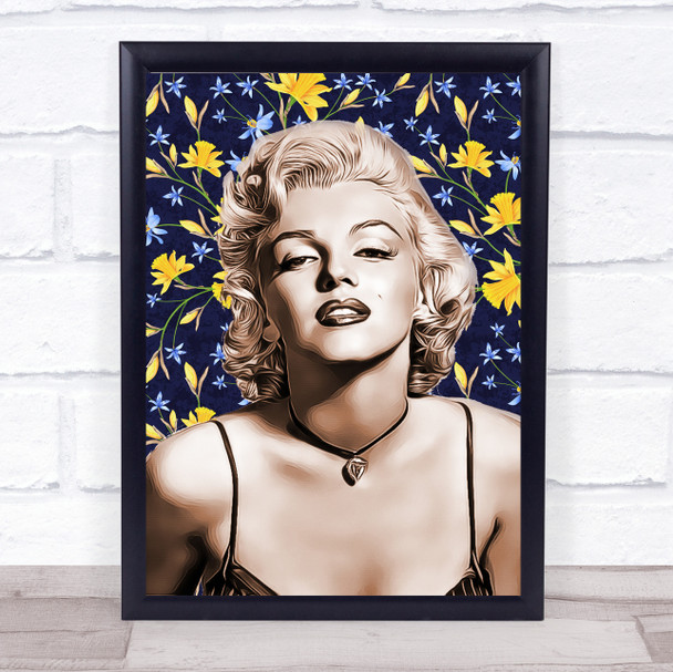 Marilyn Monroe Daffodils Funky Framed Wall Art Print