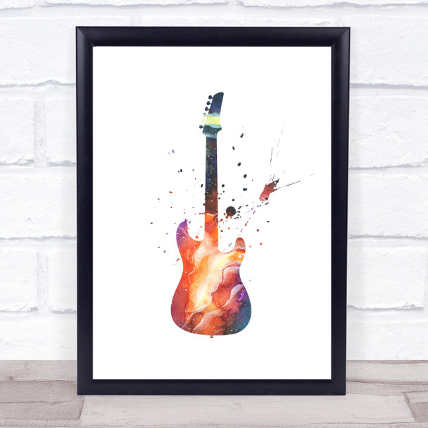 Galaxy Guitar Framed Wall Art Print