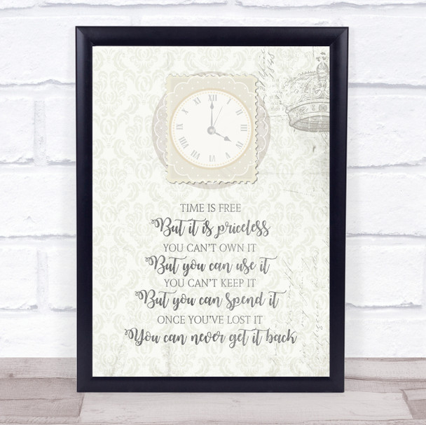 Time 1 Framed Wall Art Print