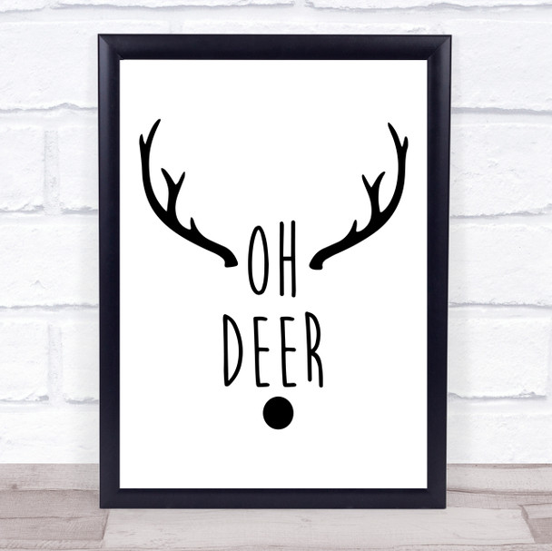 Oh Deer Quote Typography Wall Art Print