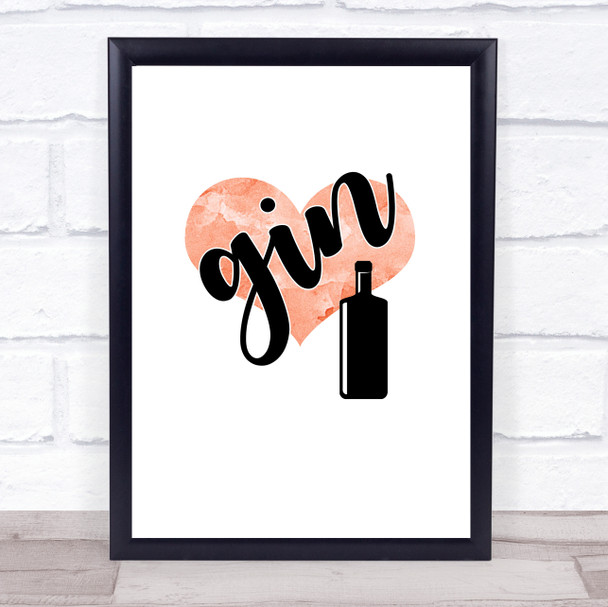 Love Gin Quote Typography Wall Art Print