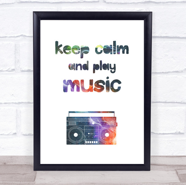 Galaxy Keep Calm Quote Typography Wall Art Print