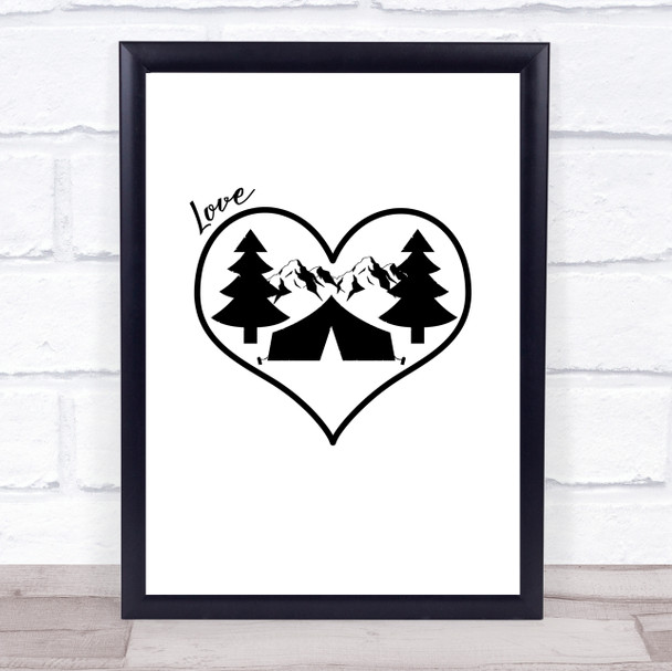 Love Camping Unfinished Quote Typography Wall Art Print