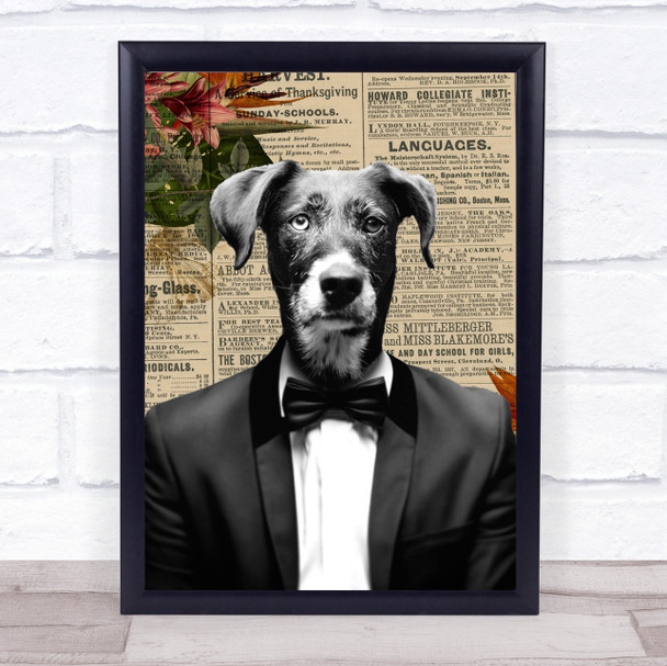 Dog In Suit Vintage Decorative Wall Art Print
