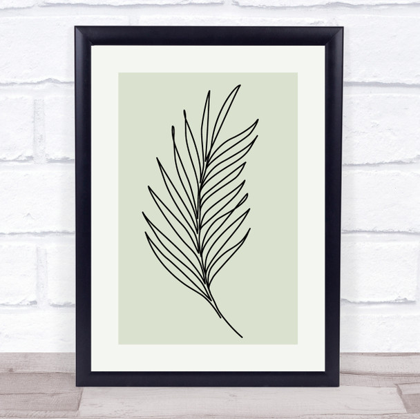 Block Colour Line Art Fern Leaf Decorative Wall Art Print