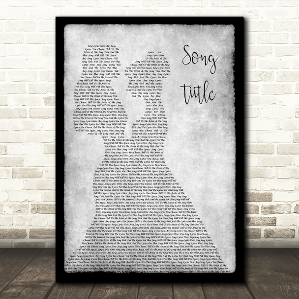 Any Song Lyrics Custom Lesbian Couple Two Women Dancing Grey Song Lyric Print