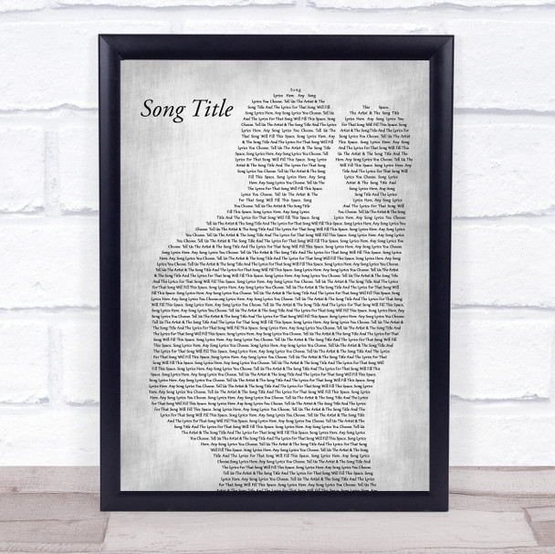 Luke Combs Even Though I'm Leaving Father & Baby Grey Song Lyric Print - Or Any Song You Choose
