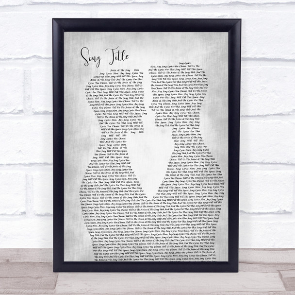Kylie Minogue Love At First Sight Two Men Gay Couple Wedding Grey Song Lyric Print - Or Any Song You Choose